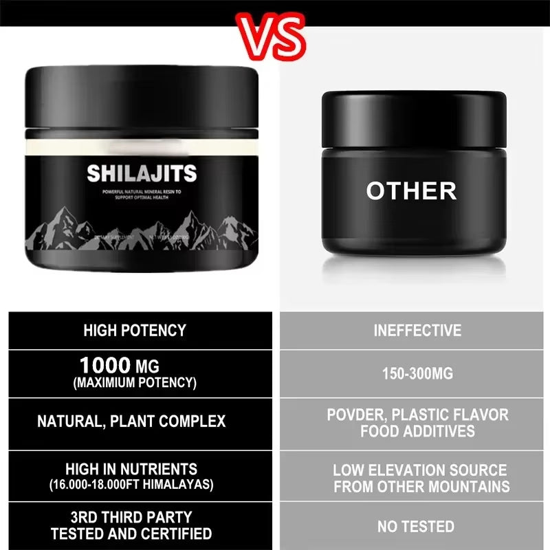 1000Mg Pure Shilajit Resin Mineral Supplements Himalaya Original with 85+ Trace Minerals Fulvic Acid for Beauty Health Wholesale