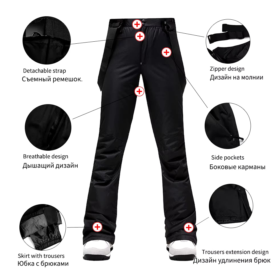 New Winter Ski Suit Women Warm Windproof Waterproof Ski Jacket Ski Pants Female Outdoor Sports Snow Coat Trousers Snowboard Wear