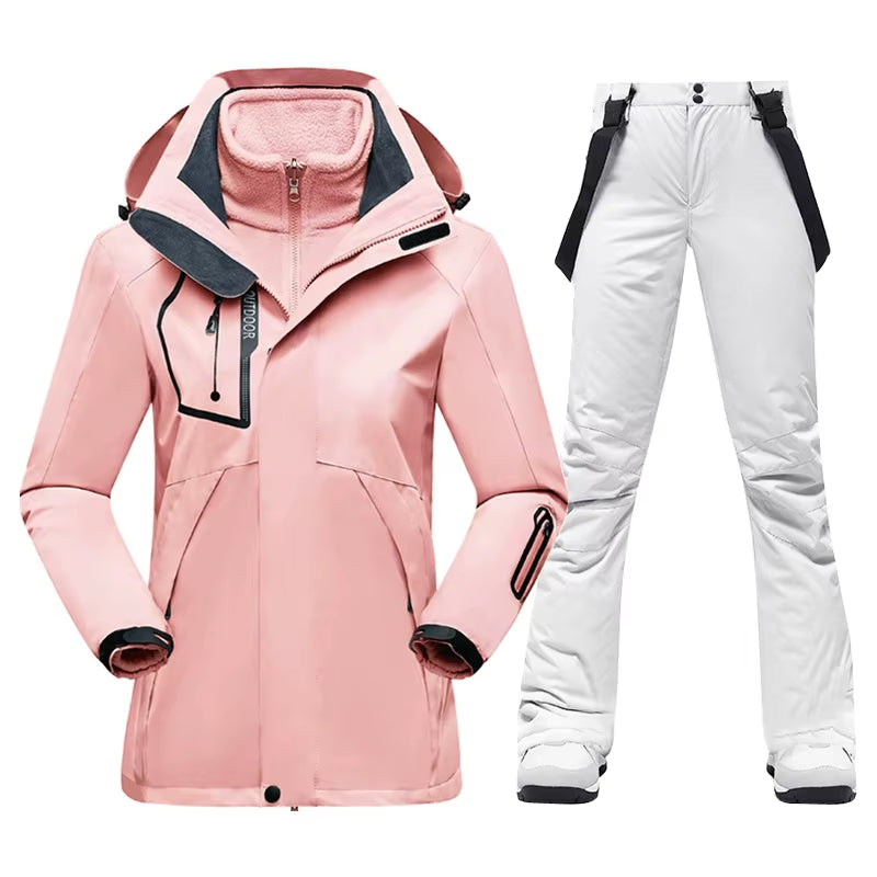 New Winter Ski Suit Women Warm Windproof Waterproof Ski Jacket Ski Pants Female Outdoor Sports Snow Coat Trousers Snowboard Wear